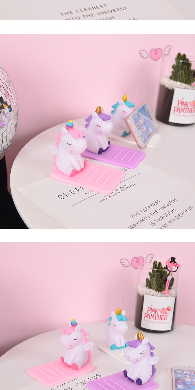 Người giữ điện thoại để bàn sáng tạo phim hoạt hình dễ thương kỳ lân điện thoại di động chỗ người lười xem phim Cô gái giữ điện thoại - Phụ kiện điện thoại di động ốp lưng redmi 9t