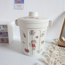 ins wind Nordic minimalist desktop small trash can cute teenage girl bedroom home creative mini tennis red containing box