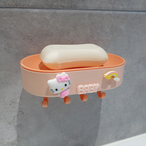 Cartoon Soap Case Free of perforated wall-mounted Leachate Idea Students Dormitory Home Toilet Soap Shelve