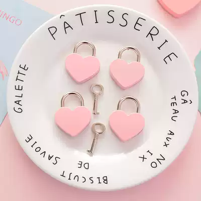 Creative little fairy love love lock pink girl heart-shaped mini drawer bag small padlock ins decoration