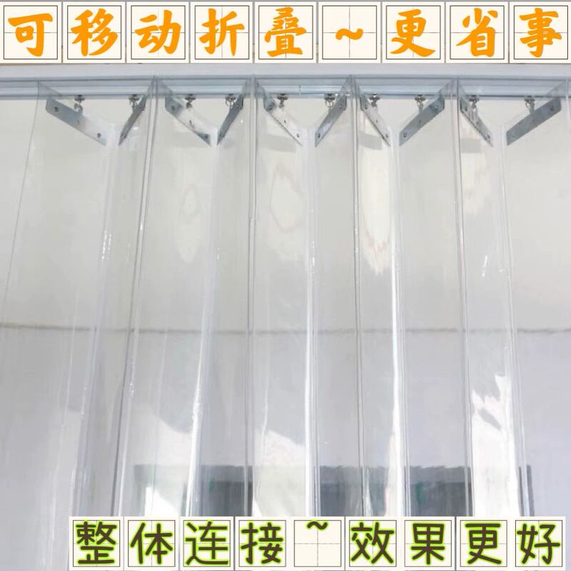 Push-Pull Foldable Transparent Air-Conditioning Door Curtain Partition for Air Conditioning, Balcony Wind Protection, Dustproof Pvc Waterproof Car Wash Plastic Soft Curtain