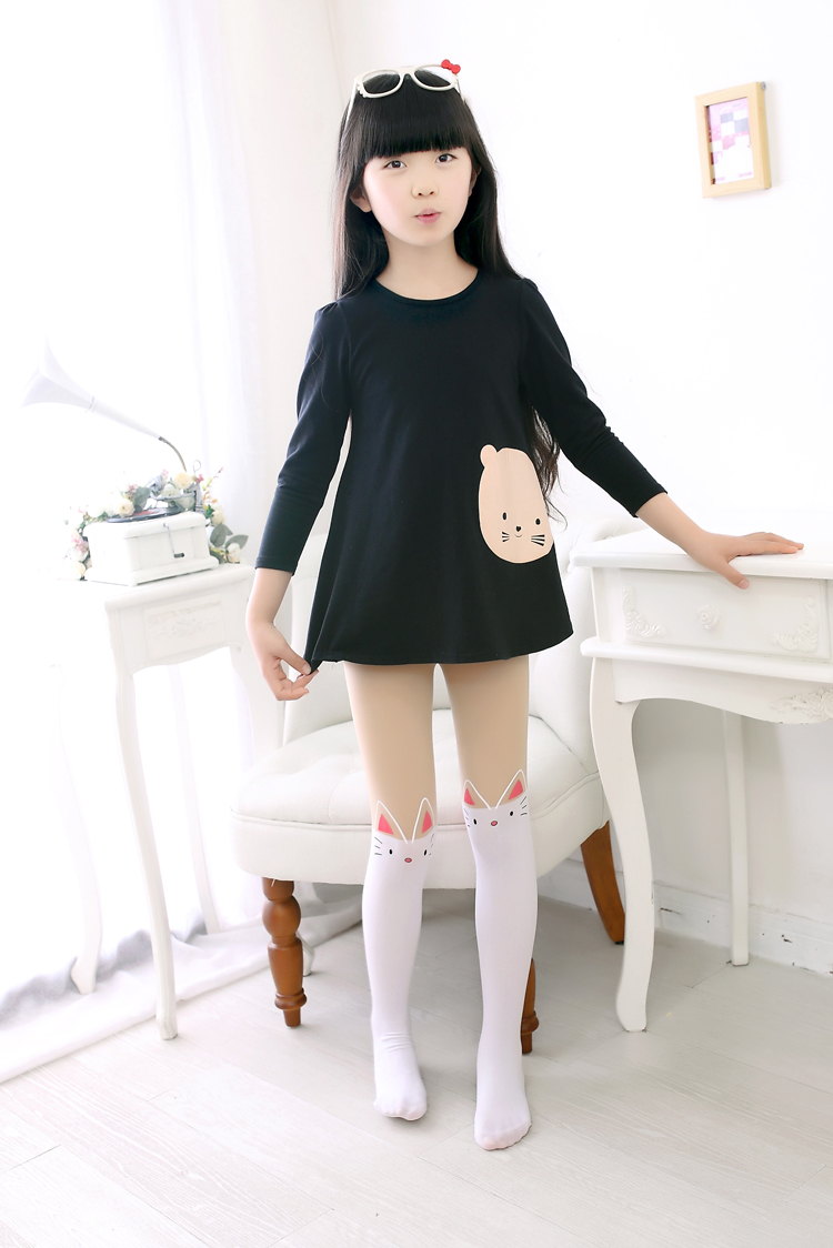 Cô gái pantyhose trẻ em Hàn Quốc vớ mùa xuân và mùa thu mỏng phim hoạt hình khâu vớ mùa hè ống dài đáy vớ