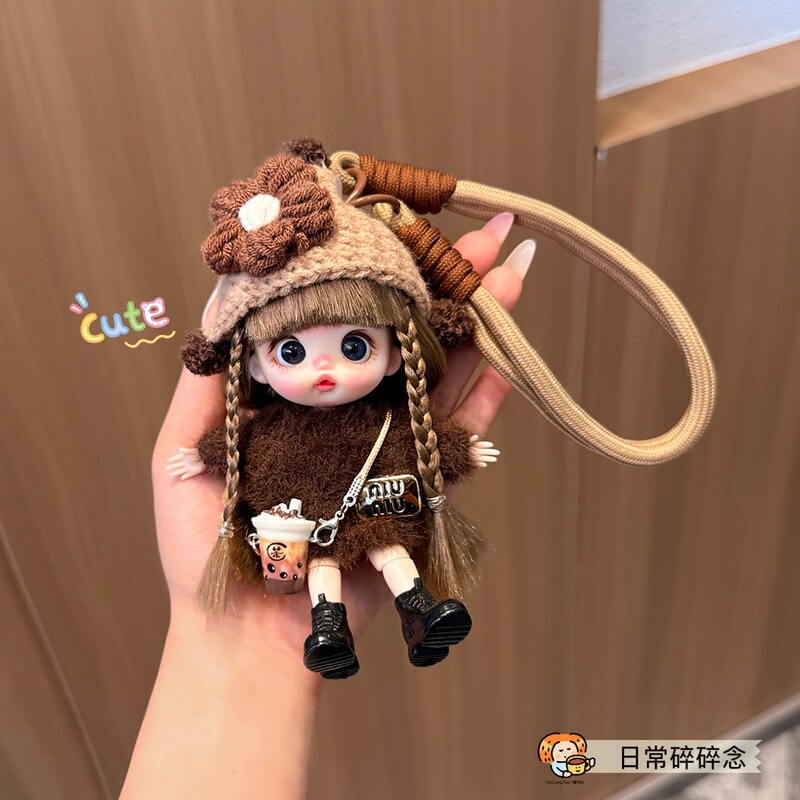 2026 New Style Lolifen Car Keychain Bag Pendant Electric Vehicle Keychain Bag Decoration Cute Doll for Girls