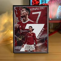 Ronaldo figure Manchester United signed poster photo frame ornaments football gifts peripheral decorative paintings hanging paintings star souvenirs