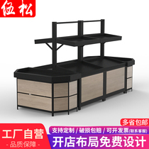 Supermarket Vegetable Fruit Shelves Commercial Convenience Store Fresh Show Shelf Multifunction Middle Island Steel Wood Fruit And Vegetable Shelving