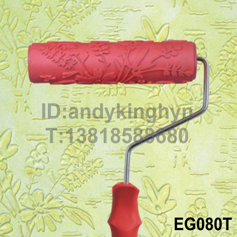 Creatine Paint Roller Brushed Wall Art Paint Tool Small Flowers Silicon Algae Clay Printed Wood Grain Embossing Paint Brush 080