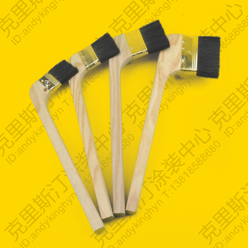 Long Handle Black Mane Brush Elbows Brown Brush Bent Handle Pig Brush Wood Paint Brush Inclined Head Bevelled Brush Sweep Ash Brush