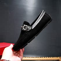 2021 spring and summer new European station frosted British breathable bean bean shoes mens casual foot lazy shoes trend mens shoes