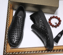 2021 new leather woven mens shoes business casual shoes lazy set foot low shoes Korean version breathable loafers mens shoes