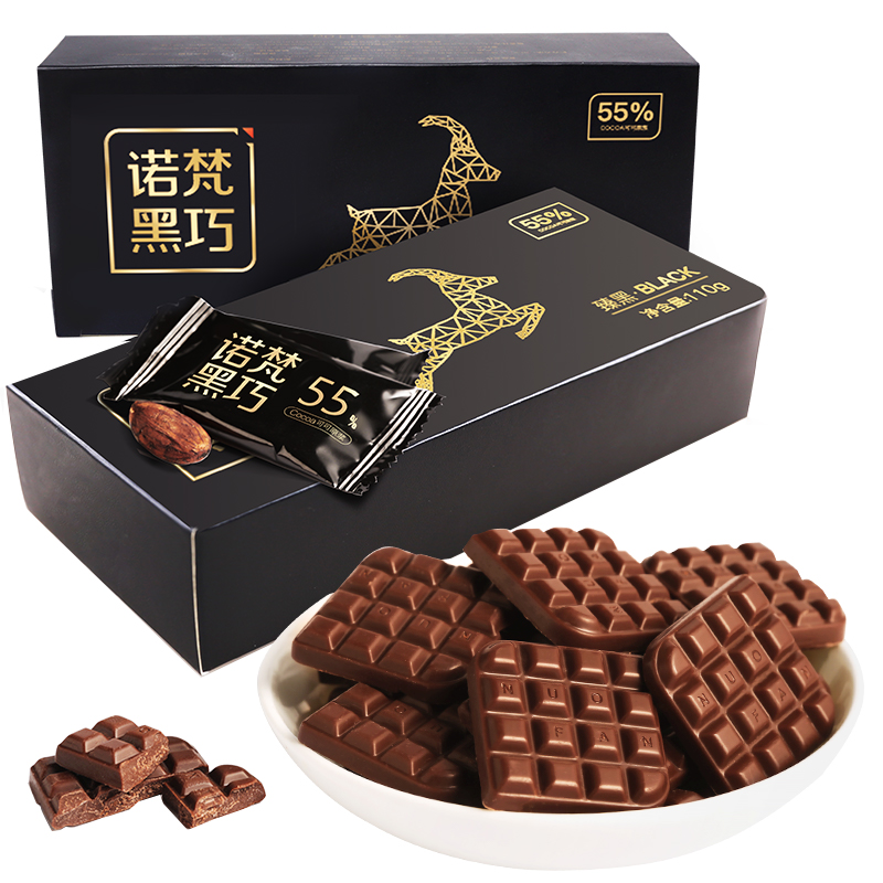 【阿里体育】诺梵55%纯可可脂黑巧克力薄片110g