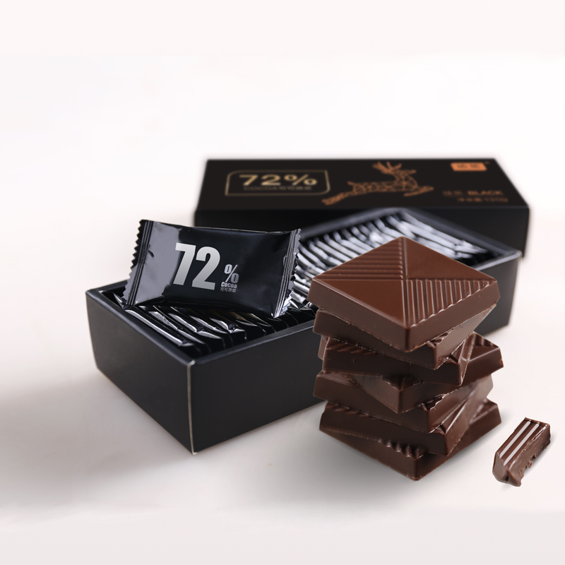 诺梵72%纯黑巧克力礼盒装送女友可可脂休闲零食