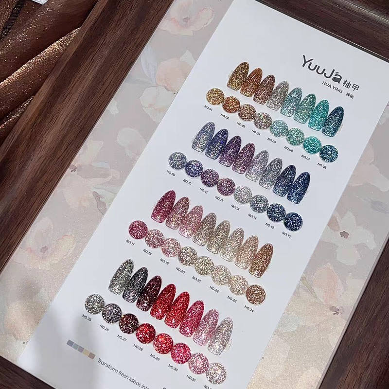 Yujia 32-Color Starry Diamond Nail Polish Gel New Fine Glitter Nail Art Set for Opening a Nail Salon