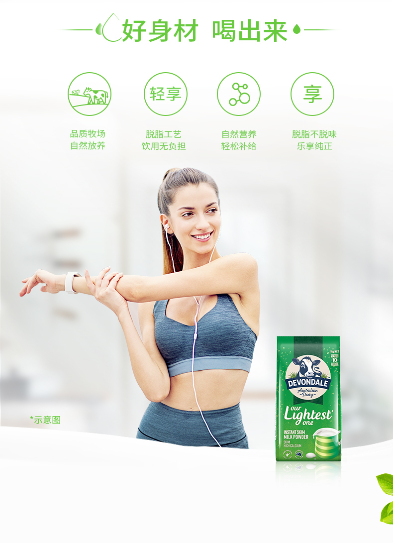 原装进口德运脱脂乳粉牛乳粉1kg