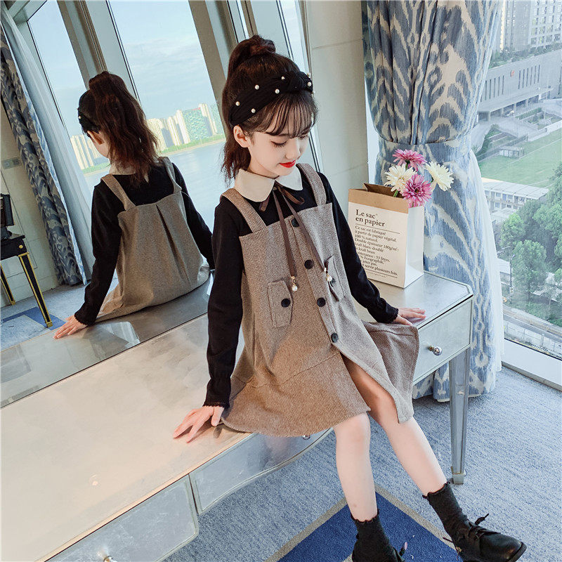 Girls ' dresses autumn 2021 new Korean children's suspender skirt large children's fashion super Ocean princess dress