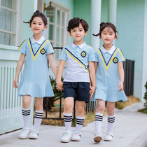 Kindergarten garden dress summer suit college style skirt graduation photo clothing childrens short-sleeved class uniforms primary school uniforms
