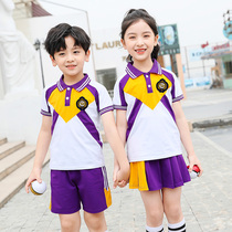 Long Pants Short Sleeves Elementary School School Uniforms Academy Wind Games Class Suit Xia Grand Class Kindergarten Landscaped Graduation Photos