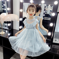 Female treasure lace dress 5 spring and summer gauze skirt super Foreign 4 girls Super fairy puffy dress 2 little girl princess dress 7