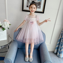 Girl Dress Dress 2021 New Summer Dress Foreign Air Girl Fluffy Yarn Skirt Summer Aiyarn Skirt Child Princess Dress