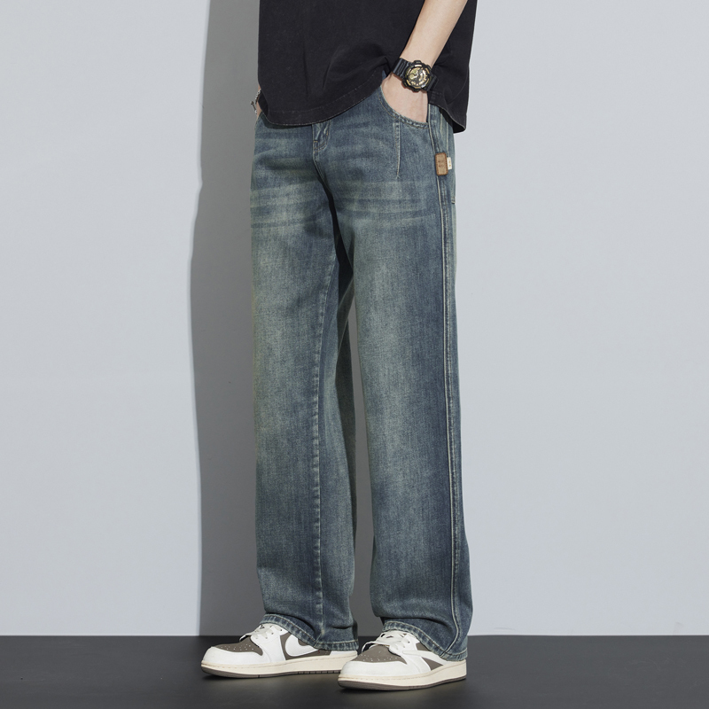Odm Company List! Excellent Quality! Offline 1K+ Brand Jeans Men's Loose Wide-Leg Export Summer Style