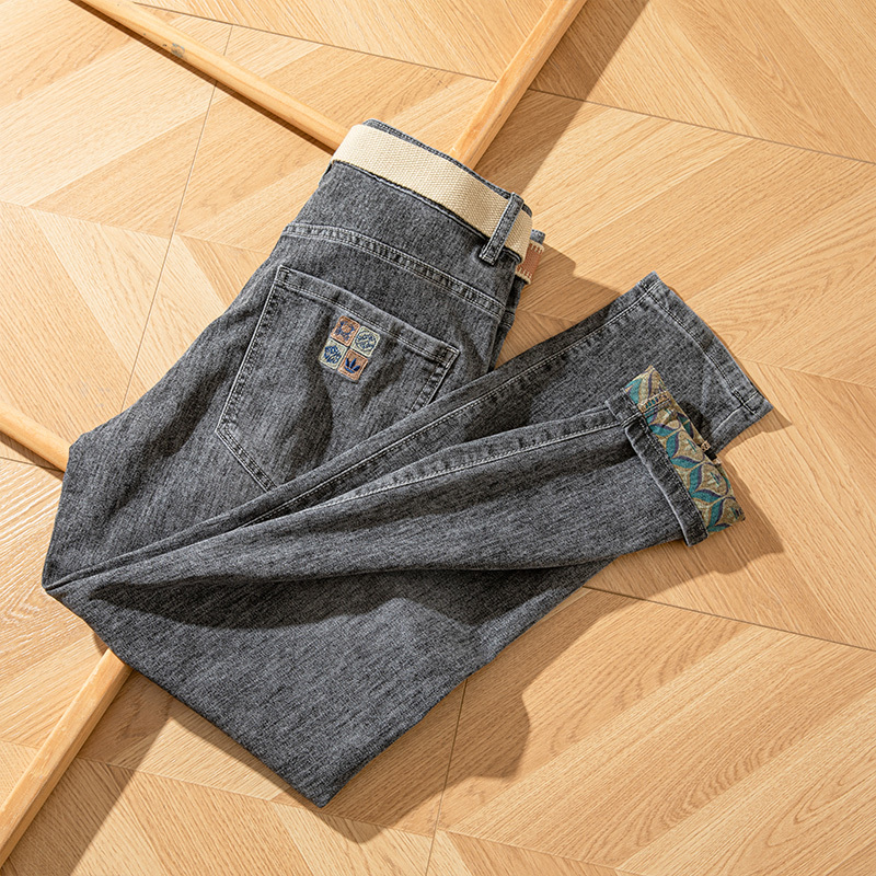 Offline Stock over 600! Export Surplus from Major Brands, First-Tier Cut-Label Jeans, Men's Straight-Leg Slim Fit, Thin Summer Style