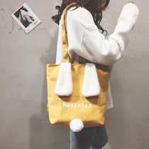  Little fairy bag 2021 trendy explosion portable canvas bag womens shoulder bag wild tote bag large capacity womens bag