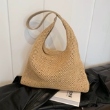 Вязаная сумка ручной работы, сумка через плечо, вместительная и большая пляжная соломенная сумка на одно плечо