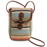 Пляжная соломенная сумка через плечо, летняя плетеная сумка для телефона