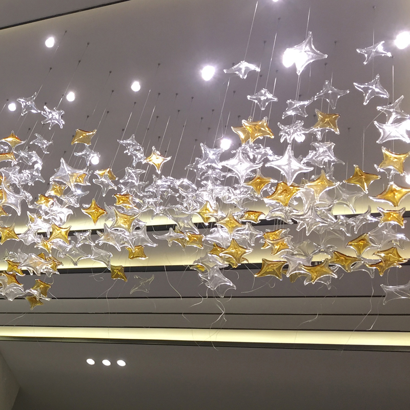 Sea Star Four-corner Star Creative Smallpox Decorative Chandelia Mall Hotel Bar Sample House Display Center Air Pendant Handmade Glazed