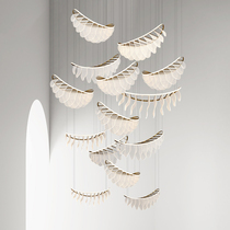 Light luxury living room dining room lamp villa compound building hotel lobby sales department decoration acrylic staircase chandelier