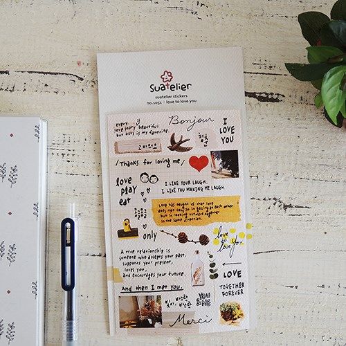韓國sonia貼紙love To Love You情書浪漫英文短句手賬裝飾貼畫