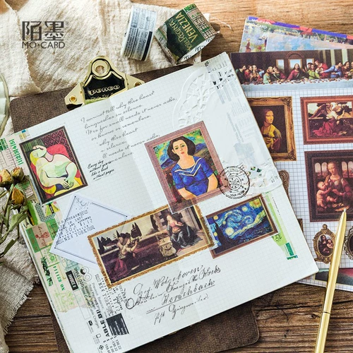 Mo Mo и бумажная наклейка. Музейная серия Mo Monet van Ganda da Vinci Picasso знаменитые картины