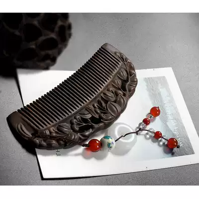 Retro style carved wood comb electrostatic hair loss Shen Guibao anti-compact portable mother Valentine's Day gift