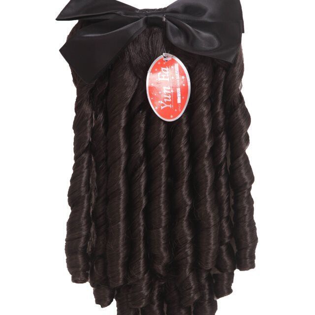 Republic of China Era Wig with Gold Powder, White Pearl Retro Roman Curls, Bow, Oil Strip Princess Curls, Ancient Style Cheongsam Ponytail