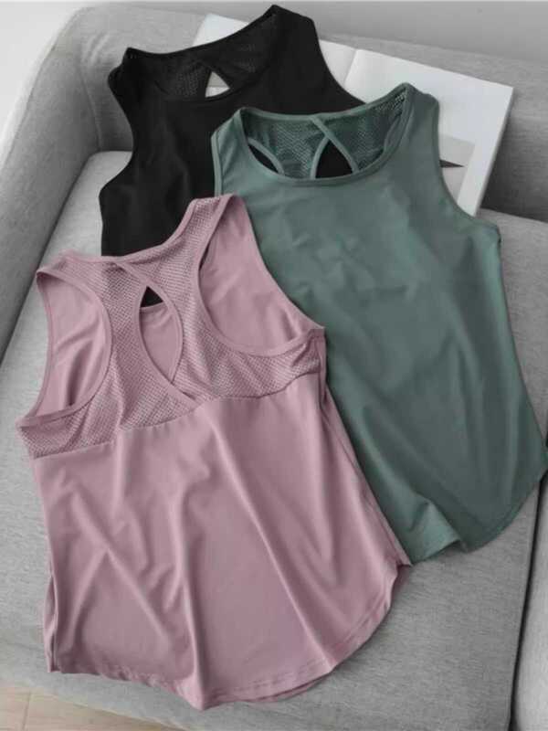 Sleeveless Sports Vest for Women, Plus Size 150kg for Chubby Girls, Thin Mesh Backless Breathable Running Fitness Quick-Drying Top