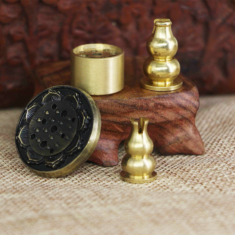 Home Easy Line Incense Stick for the Buddha disc Incense Holder Fragrant Inserts Nine Holes Fragrant Inserts Brass Incense Terrace Lotus incense holder Zen-Taobao