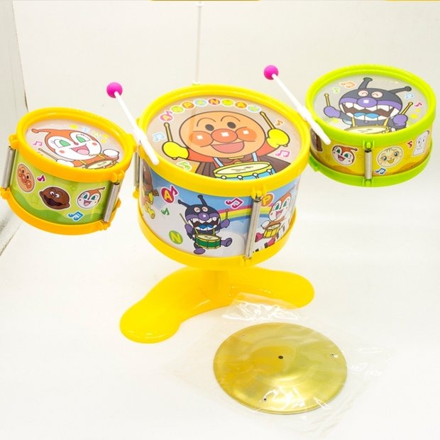 Nhật Bản ban đầu Pinocchio bánh mì siêu nhân trống trẻ em trống nhạc cụ trống nhỏ đồ chơi đàn đồ chơi