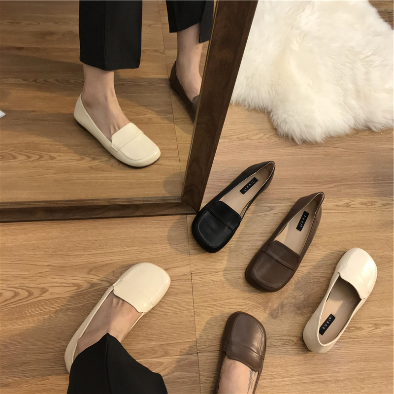 Tide England wind small leather shoes girl 2023 new comfortable soft soles one shoe tide