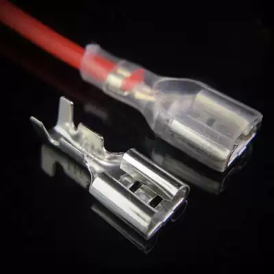 6 3 plug-in spring terminal sheath copper connector plug-in female plug-in cold-pressed terminal thick 6 3 plug-in spring