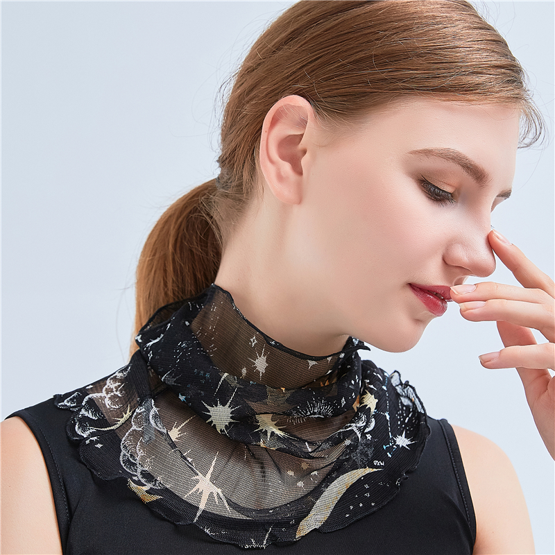 100% mulberry silk real silk scarlet surrounding neck false collar cover head neck cover mesh scarves with small square towels for cervical spine