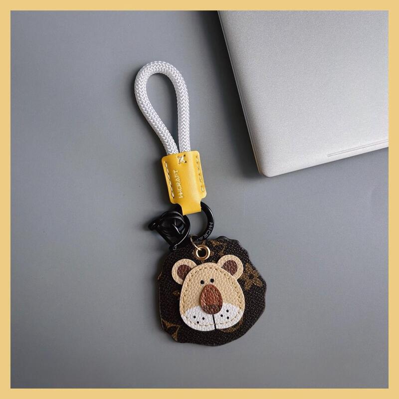 Original Design Lion Head Keychain Pendant Cute Cartoon Car Bag Accessories Couple Gift
