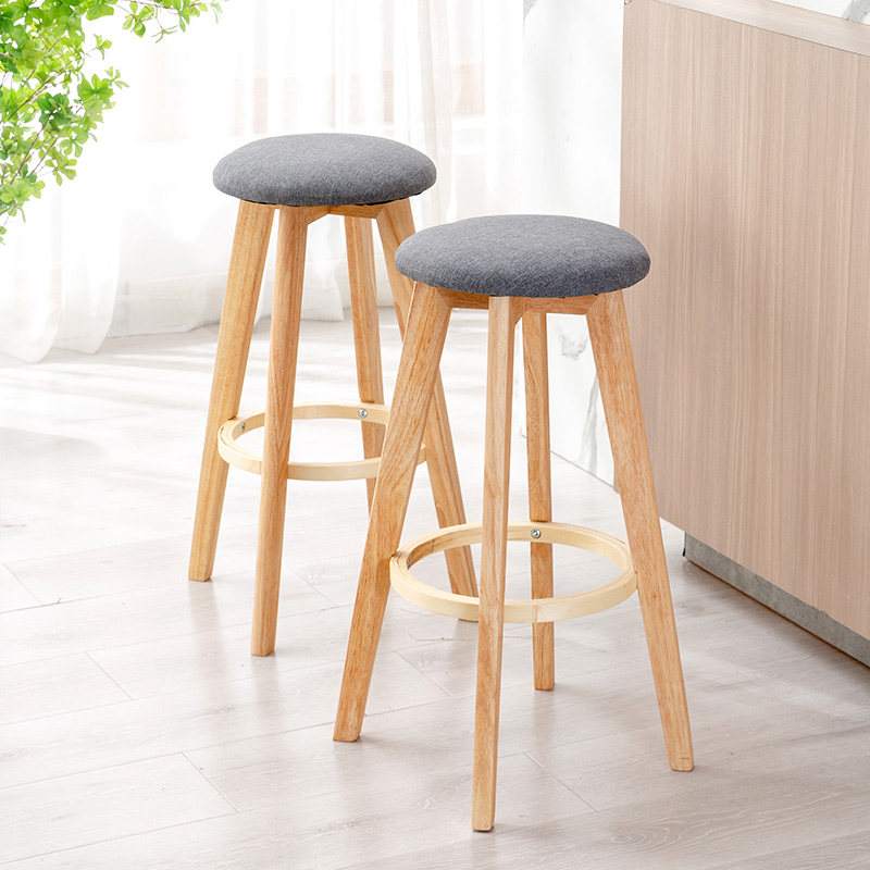Solid Wood Bar Table Chairs Bar Chair Retro American Bar Chair Home Brief High Footstool Fore Swivel Creativity Bar Stool