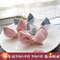 Korean children baby girl princess all inclusive 100 days old hair accessories hairclip bow rabbit ear hairpin