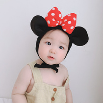 Spring and Autumn Butterfly Bow Baby Ear Mickey Mouse Baby Lovely Newborn Pure Cotton Cutting Gate Hat