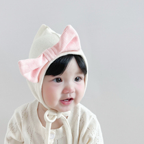 Korean baby sweet girl pink butterfly tire cap pure cotton princess spire with elf hat
