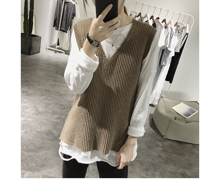 Áo khoác vest nữ mùa xuân và mùa thu slim slim retro phiên bản Hàn Quốc của áo len cổ lọ đơn giản không tay áo dạ nữ dáng ngắn