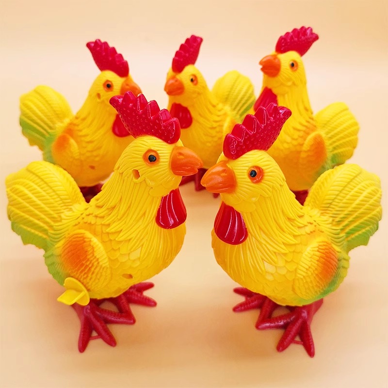 Clockwork Grand Chicken children toy geese bungee jumping up chain emulation Animals small chickens infant enlightenment male and female children will run-Taobao
