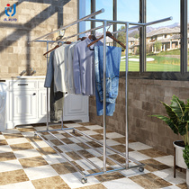  Stainless steel drying rack Outdoor floor-to-ceiling double-pole outdoor drying rack large balcony household drying quilt rack artifact