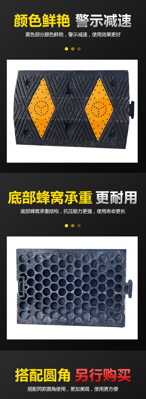减速带橡胶道路减速板路口减速坡橡塑车库减速垄缓冲带减震板路障-阿里巴巴