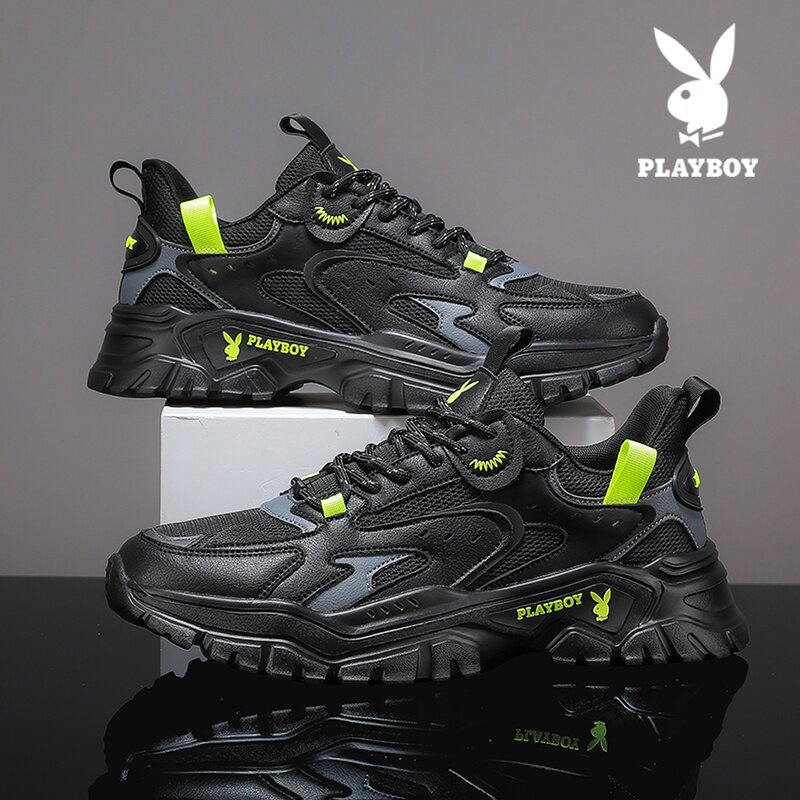 Flowers Playboy men's shoes Old daddy shoes Ins bursting with 2022 new spring autumn heightening casual sports shoes Men's wave shoes