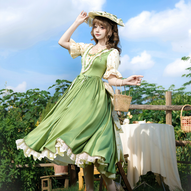 [Large-Scale Production in Progress] Spring Song Second Group Cla Elegant Green Dress Lolita Lolita